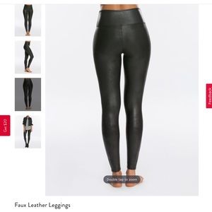 Black Faux Leather Spanx